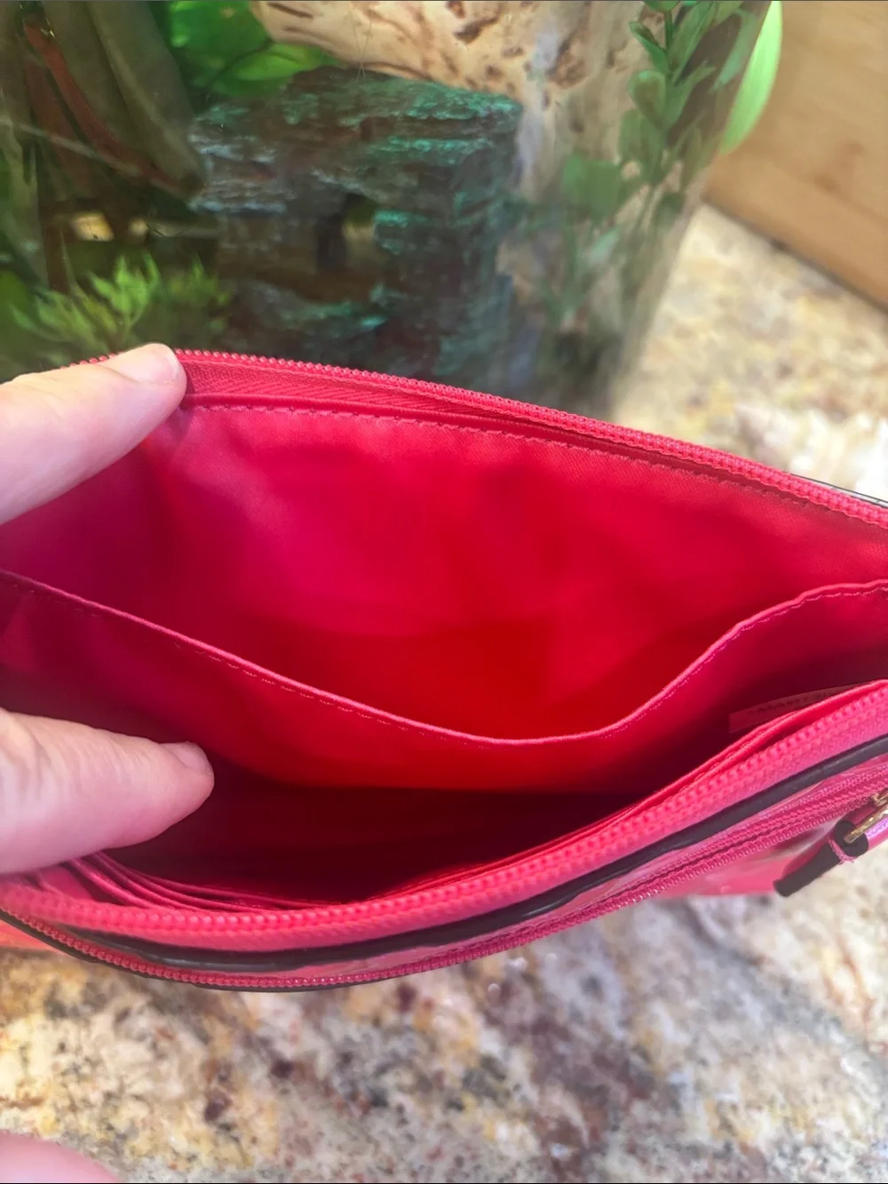 Coach Patent Leather Wristlet - Bright Pink